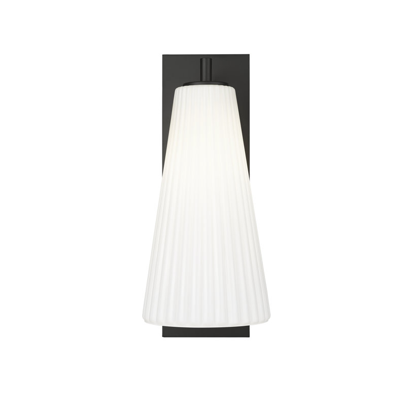 Matte Black Fluted Glass Dimmable Wall Sconce