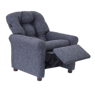 Traditional Kids Recliner Linen, Gray