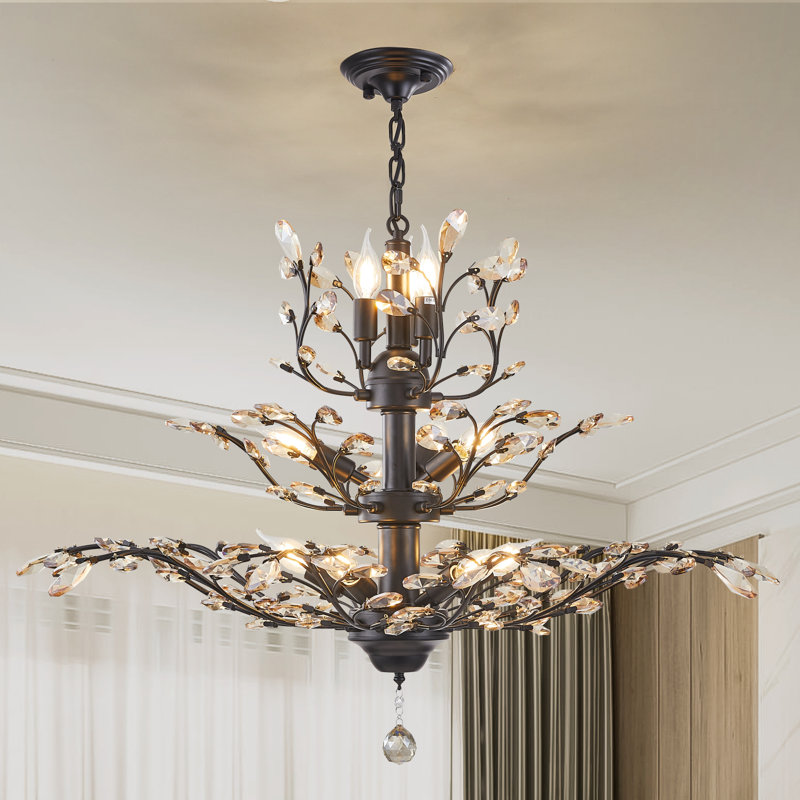 Jamei 11 - Light Dimmable Empire Chandelier, Black