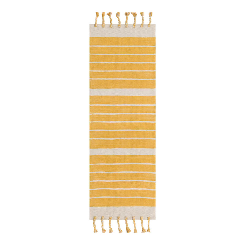 Abish Cotton Striped Indoor Rug, Runner 2'2" x 6'1"
