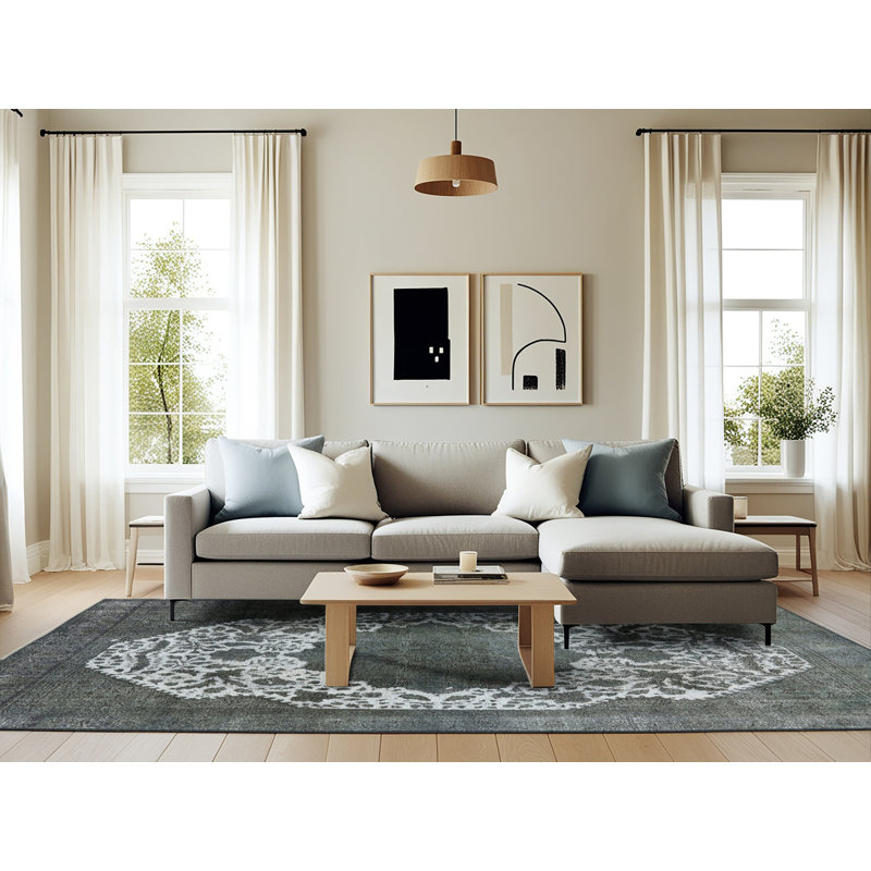 Tapis oriental gris Howells, Rectangle 6 pi x 9 pi