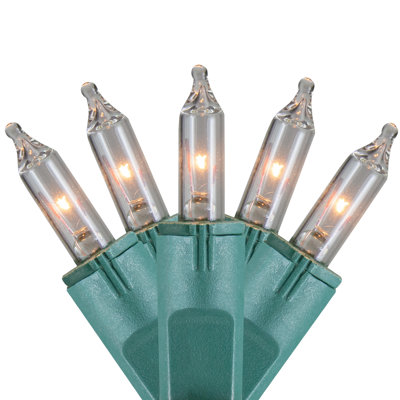 100-Count Perm-O-Snap Mini Christmas Light Set 49.3ft Green Wire