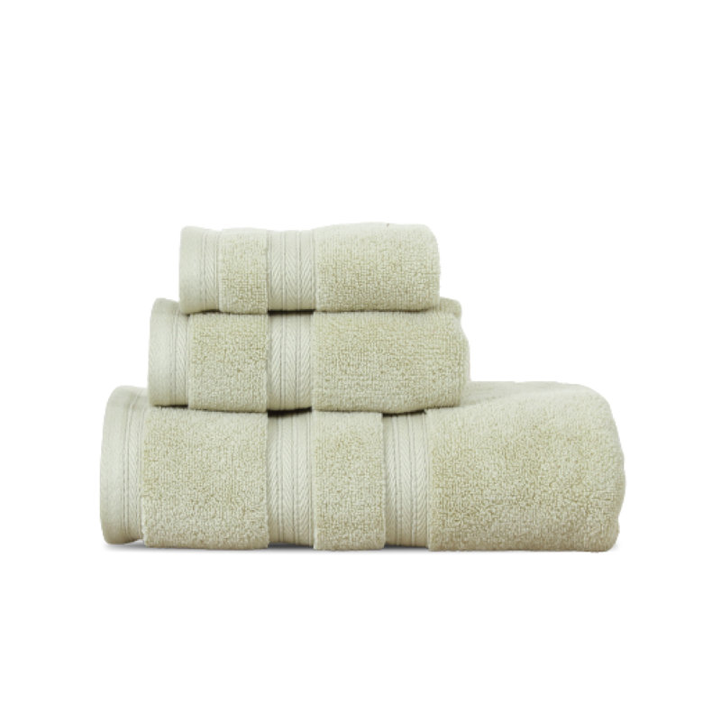 Elegance Essentials 550GSM 100% Cotton Zero Twist Bath Towel Set(1 Bath, 1 Hand Towel & 1 Washcloth), Green