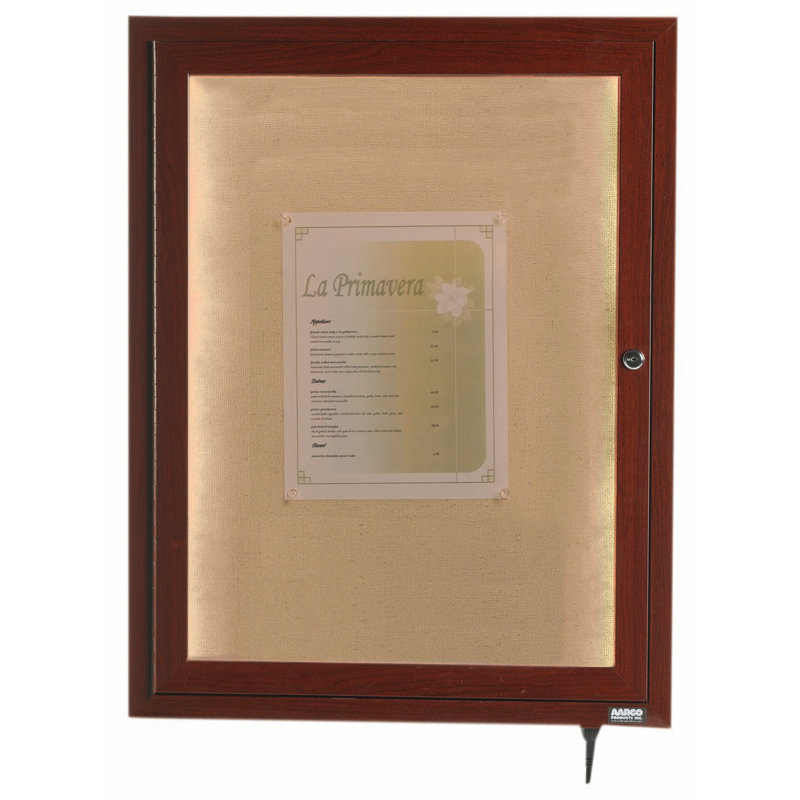 Tableau d’affichage mural fermé à lumière del, H 24 po x l 18 po x P 2 po, Noyer