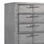 Commode 5 tiroirs, placages assortis gris