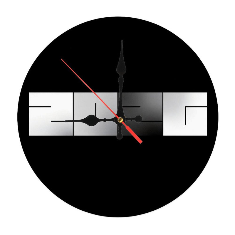 Horloge murale 10 po 2026 | Quartz silencieux, imprimé UV, à piles, Noir et blanc dégradé