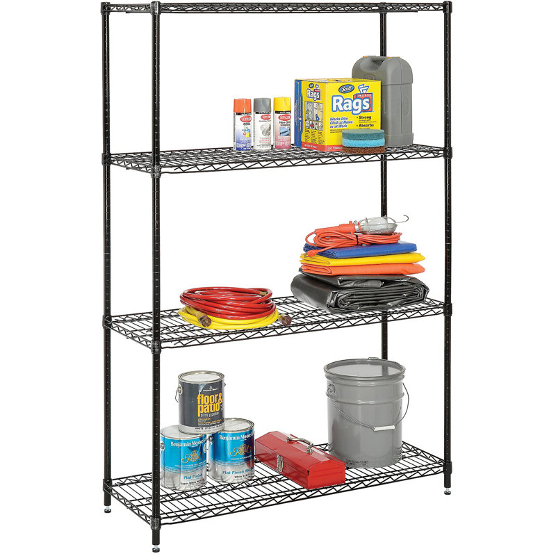 Étagère sur pieds, Époxy noir, H 74 po x l 36 po x P 18 po