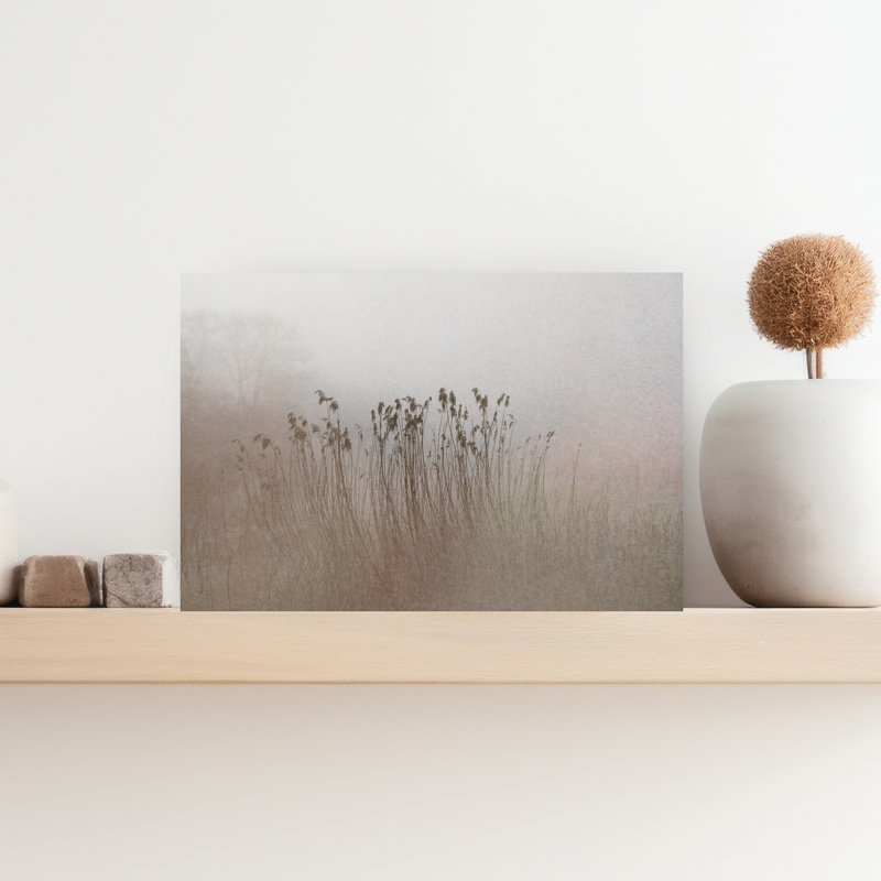 Art mural contemporain abstrait "Reeds in the Mist", H 18 po x l 12 po