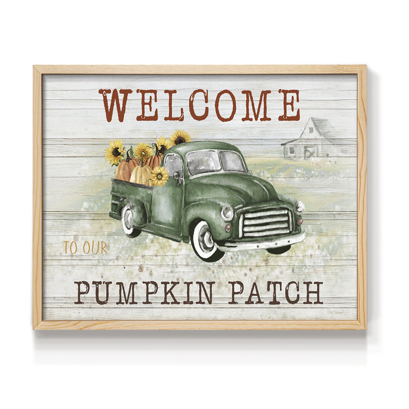 Pumpkin Patch -Framed Print - Restickable, 16" H x 20" W, Natural