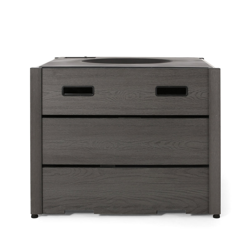 ARCHIE SQUARE WPC FIRE PIT BASE, Dark Gray