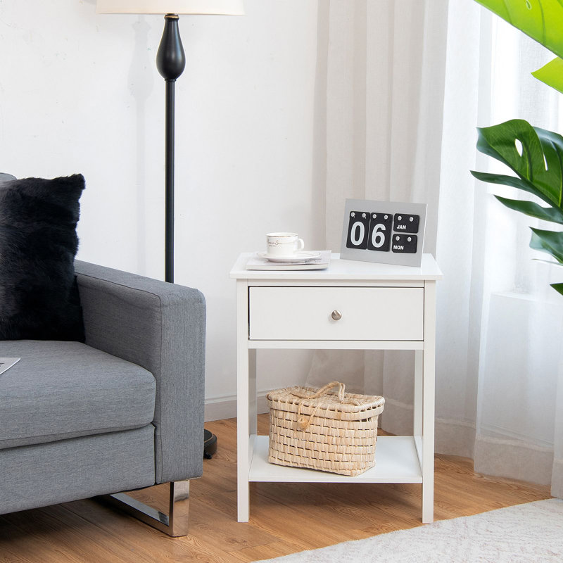 48cm W Manufactured Wood Bedside Table