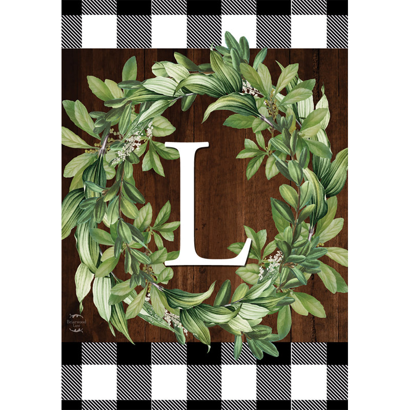 Drapeau de jardin couronne monogramme L