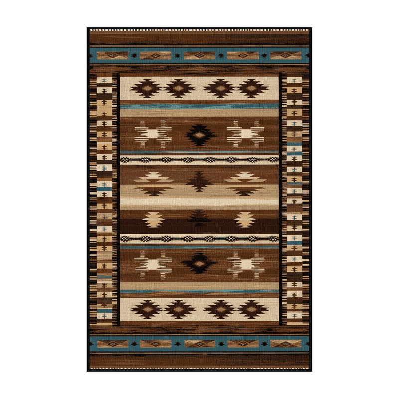  Tapis lavable Western Ranch Southwestern, Rectangle 4pi x 6 pi