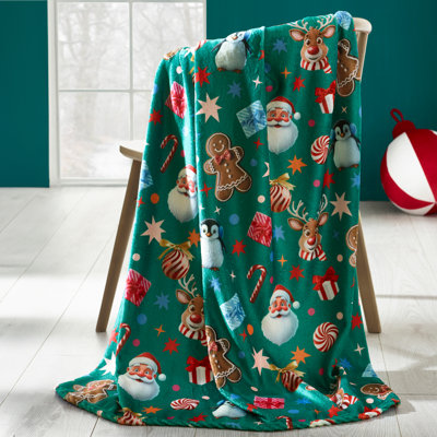 Christmas Icons Cosy Fleece Blanket Throw
