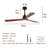 52 Inch Modern Black Ceiling Fan With Light 3 Solid Wood Blades Remote Control Reversible DC Motor With Dimmable LED