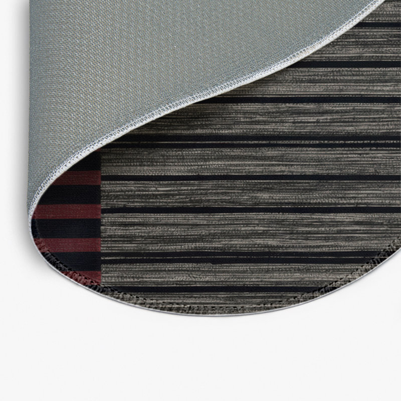 Tapis intérieur / extérieur brun HorizontalStripes, Rond 5 pi