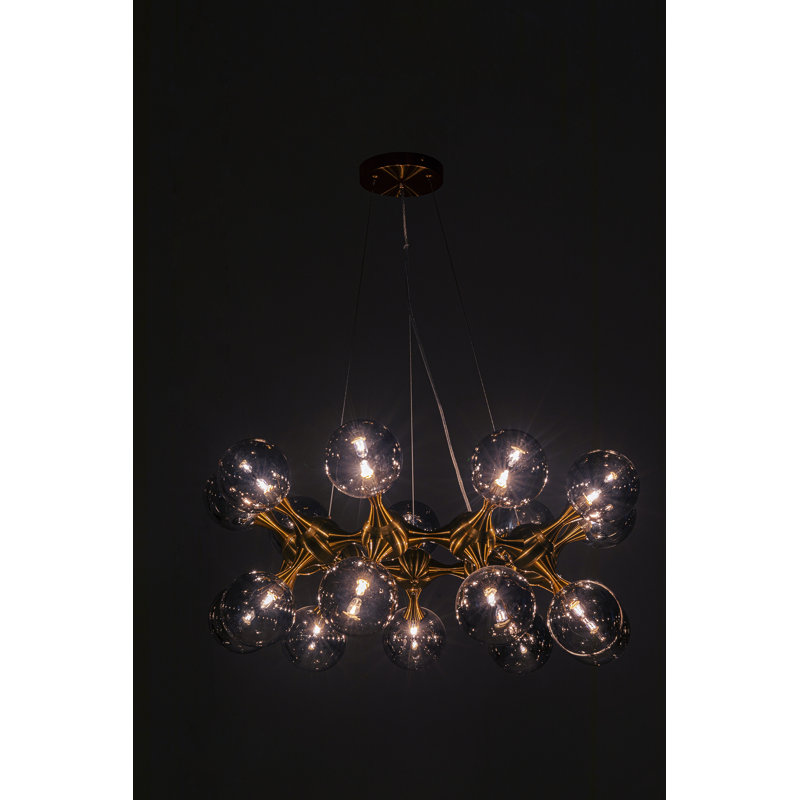 Pendant Lamp Atomic Balls 74cm, Brass, 18