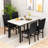 4-Person Dining Table And Chair Set, Dining Table And Chair 5-Piece Set, Diamond Leather Seats For Dining Room,-1638086764