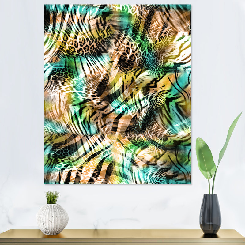 Léopard et tigre - décoration murale moderne et contemporaine en toile, H 20 po x l 12 po x P 1 po, Toile tendue