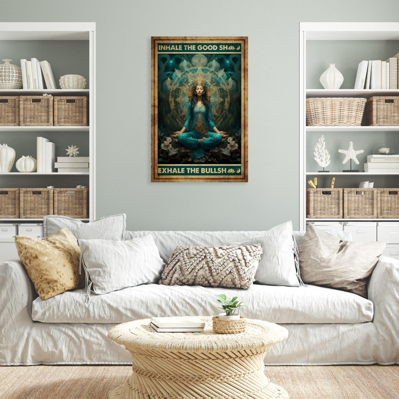 " Yoga Inhale The Good Shoo ", H 14 po x l 11 po x P 1,25 po