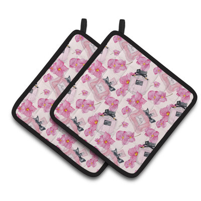 Cuisinier poignée de parfum et fleurs en aquarelle de caroline