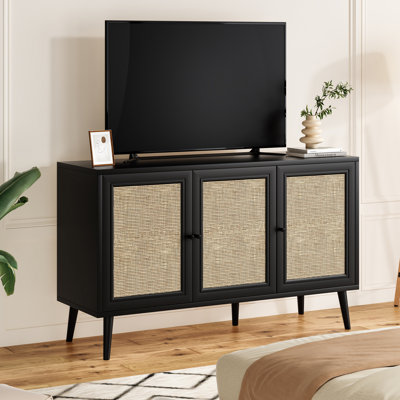 47.2" 3-Door storage Sideboard with Rattan Doors by Bay Isle Home