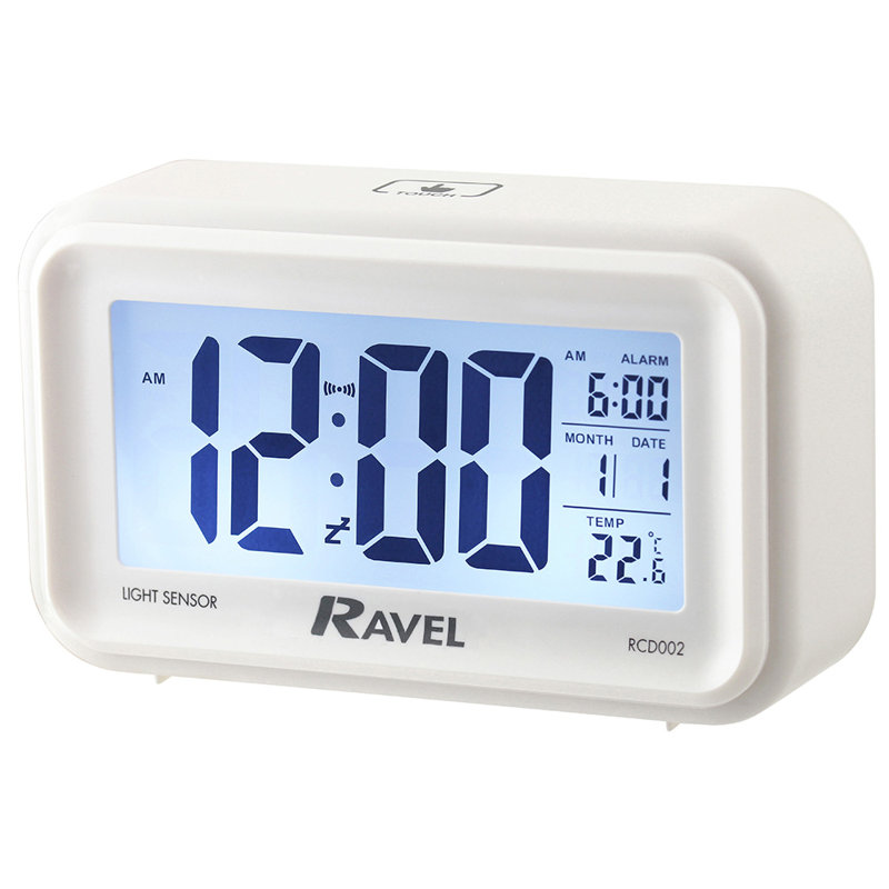 Digital Electric Alarm Tabletop Clock, White