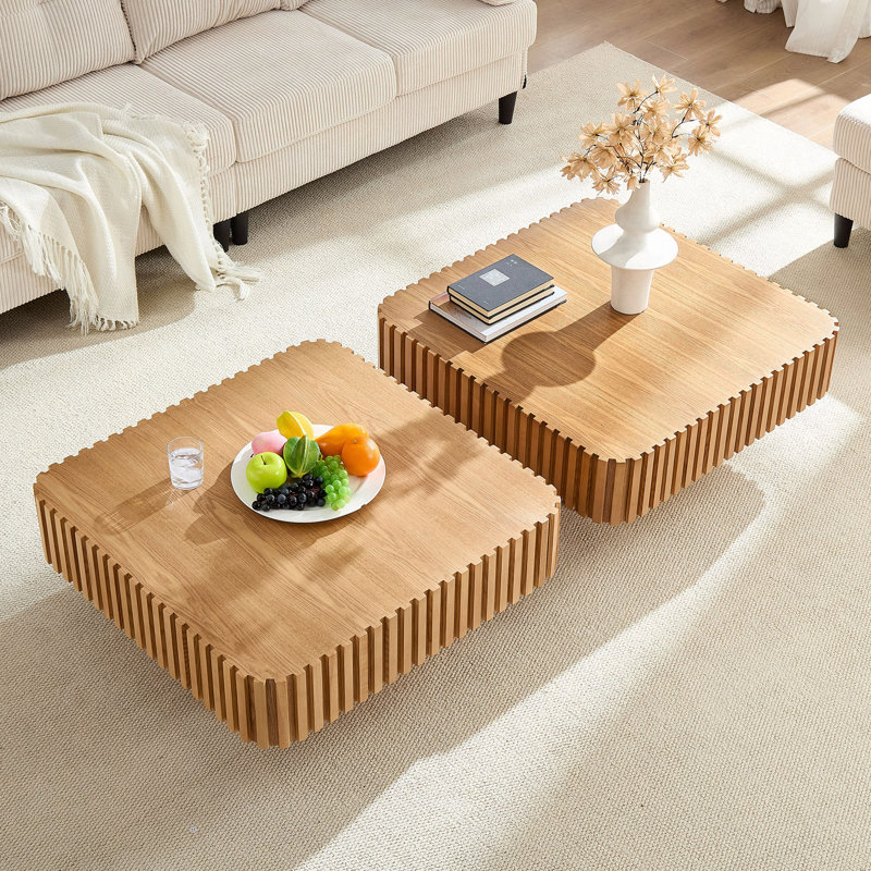 Ensemble de 2 pièces de table basse carrée 31,5 po Modern Handcraft