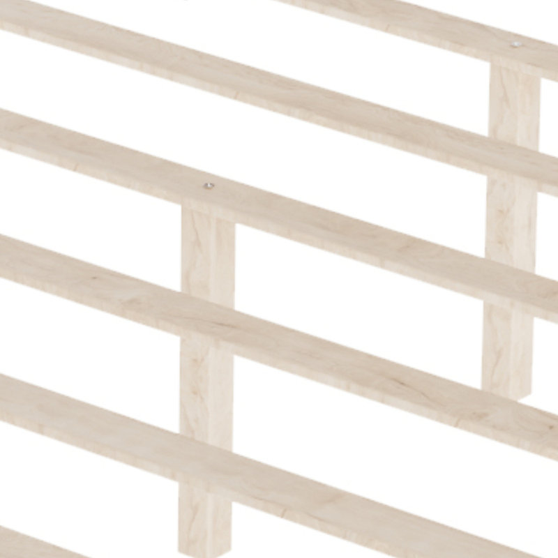 Lit plateforme en bois, aucun sommier requis, Blanc, Queen