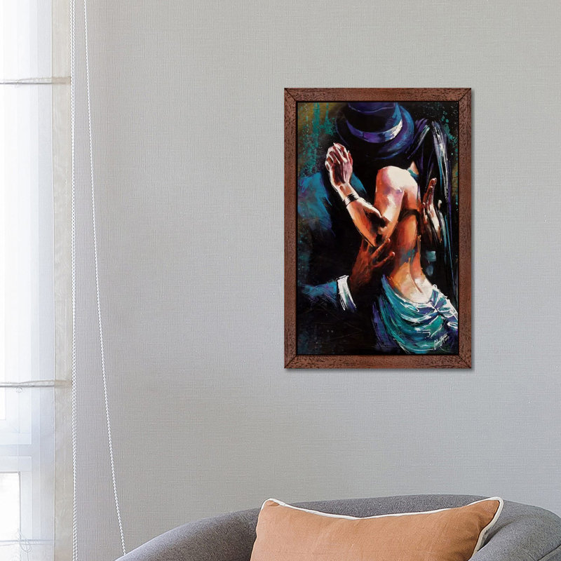 Passional 1 Piece Floater Frame Painting on Canvas, 101.6 cm H x 66.04 cm W, Brown Framed