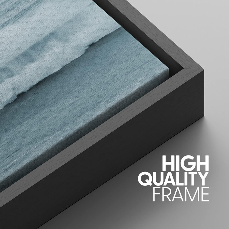 Framed Coastal Ocean Waves Triptych Canvas Print Set
