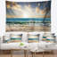 Tapisserie paysage marin et ciel bleu nuageux-28507785