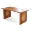 Brown Rectangular Solid Wood + Rattan Dining Table