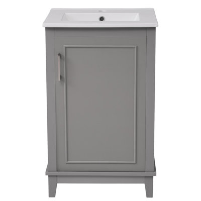 Mini-meuble-lavabo moderne avec lavabo en céramique 1 porte ultra-compacte pour les petites salles de bain et les véhicules récréatifs