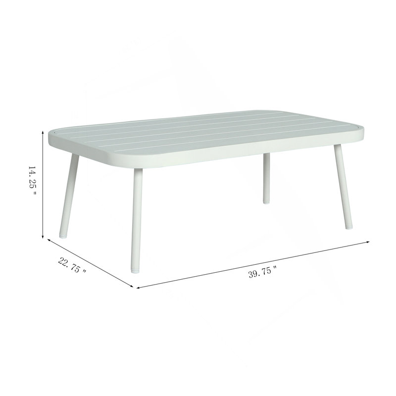 Mariano Steel Loveseat And Table, Off White;Grey, Gray, Off-White