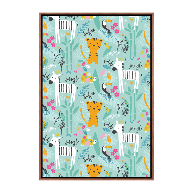 «Wild Adventure III» par Angela Nikeas - impression d'art graphique, H 40 po x l 26 po x P 1,5 po, Pas de tapis