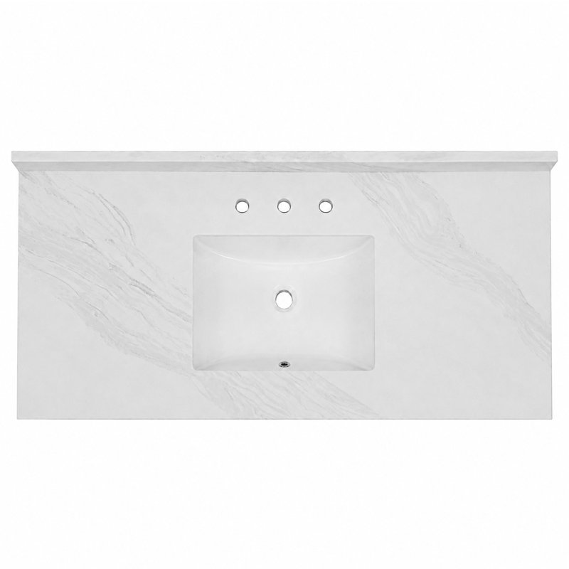 Kingston Brass Mayorca 49-Inch Quartz Vanity Top (8" Faucet Drillings)