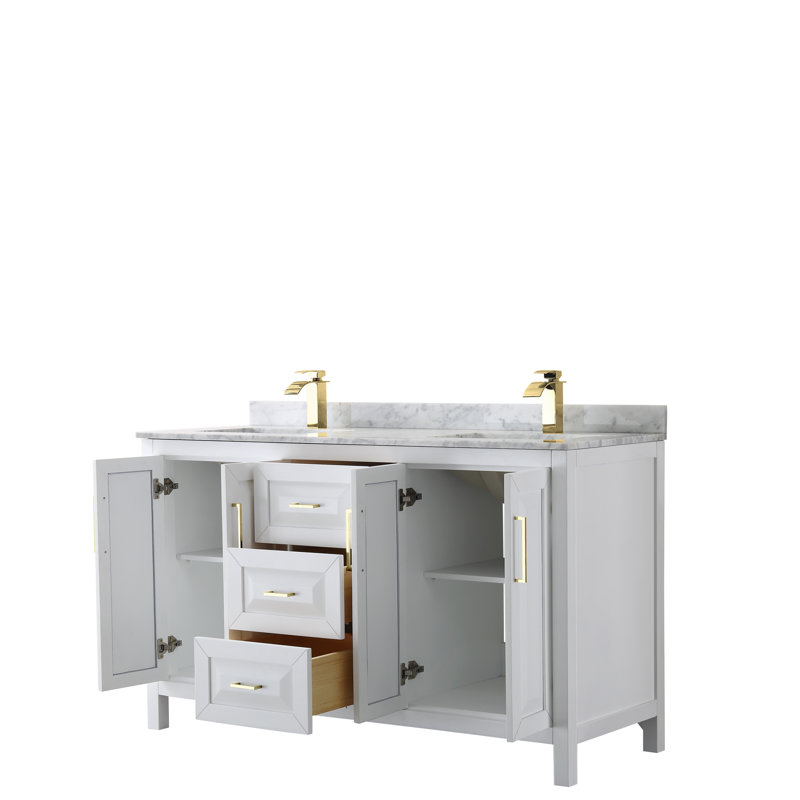 Daria 60'' W Double Vanity, Dark Espresso, Polished Chrome
