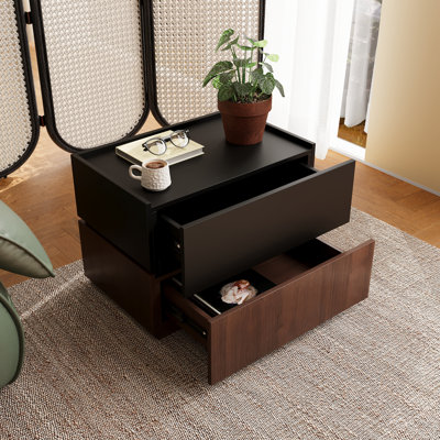 Ensemble de 2 tables de chevet modulaires en chêne clair Heckman