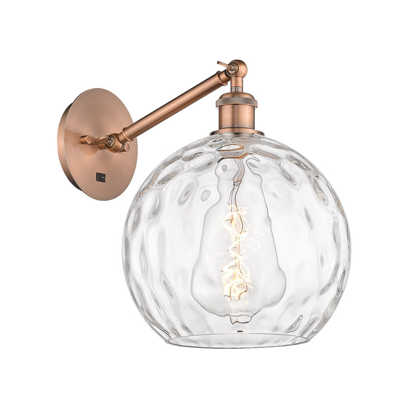 Ballston - Athens Water Glass - 1 Light Adjustable Sconce, Antique Copper