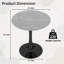 Cette table basse de 27,6 pouces de style Mid-Century moderne peut accueillir de 2 à 4 personnes et est dotée d'un plateau rond en marbre texturé gris clair, qui convient à divers environnements.-1001054360