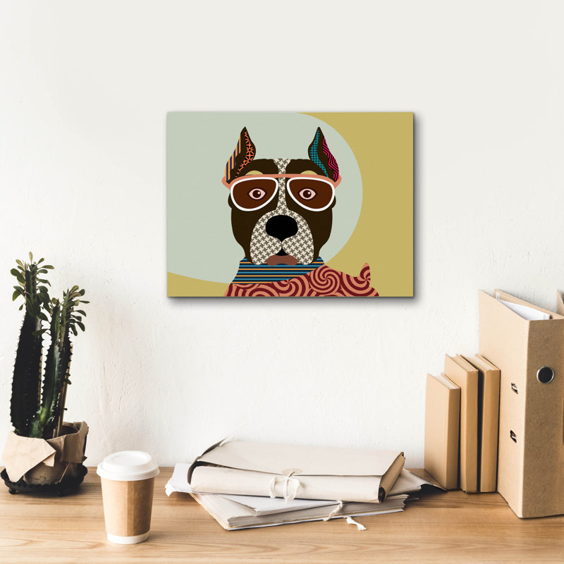 «American Staffordshire Terrier» par Lanre Adefioyue, H 12 po x l 16 po x P 0,75 po