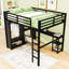Lit mezzanine avec bureau intégré, armoire et tablettes-840292722-840292723
