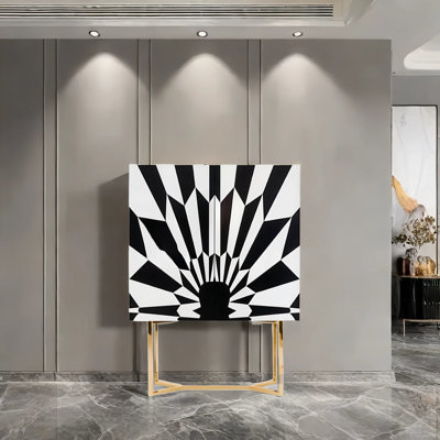 Light Luxury Solid Wood Two-Door Sideboard