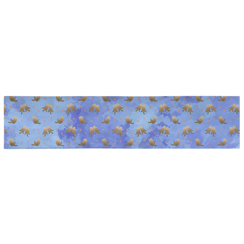 Chemin de table sea panneaux Avicia, Bleu, 91,5 po x 17,5 po, Polyester