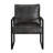 Daquan 24.5'' Modern & Contemporary Accent Chair with Faux Leather Upholstery, Exposed Metal Frame, Loose Back Cushion-2007974499