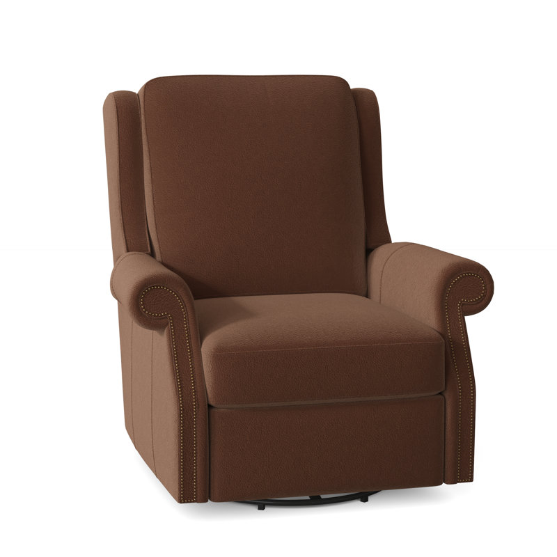 Barcelo Recliner, Aspen Lenado Brown Genuine Leather, Manual Recline w/Inside Release, French Natural