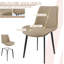 Chaises de salle à manger rembourrées modernes en cuir synthétique avec pieds robustes en métal (ensemble de 6)-526182156