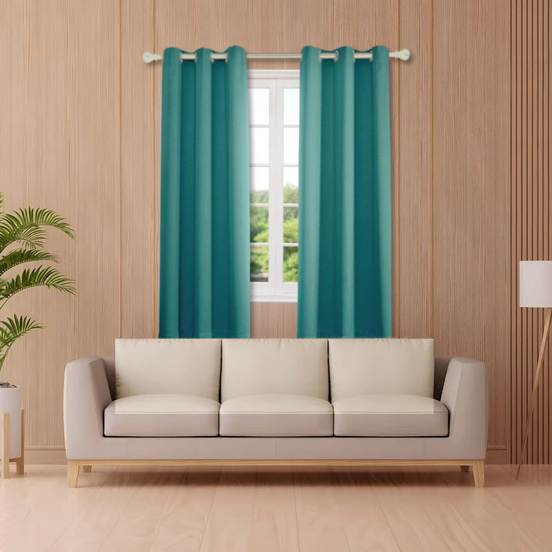 Ranheid Blackout Curtain Pair, Teal, 46cm Width x 160cm Drop