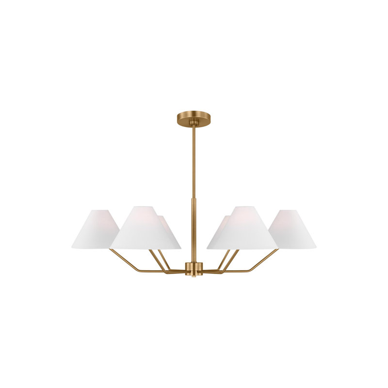 Grand lustre 6 lumières Reggie, Laiton satiné